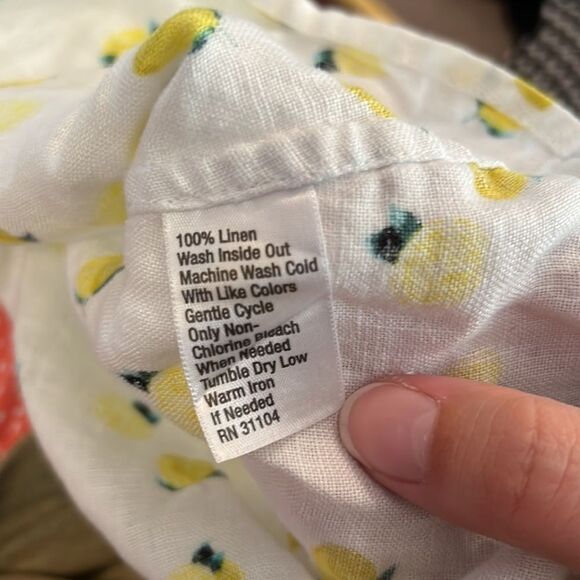 Cynthia rowley linen lemon blouse L - Picture 7 of 7